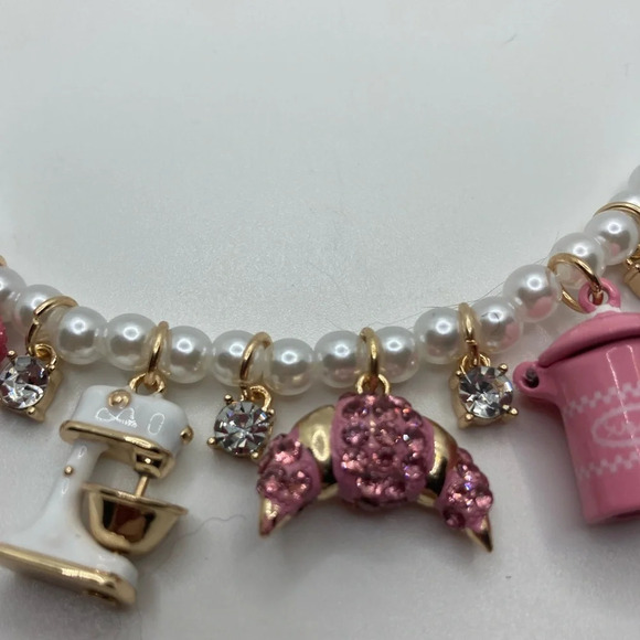 BETSEY JOHNSON SET Baby Cakes Baker’s Delight Charm Necklace & Earrings NEW NWT - Picture 4 of 14